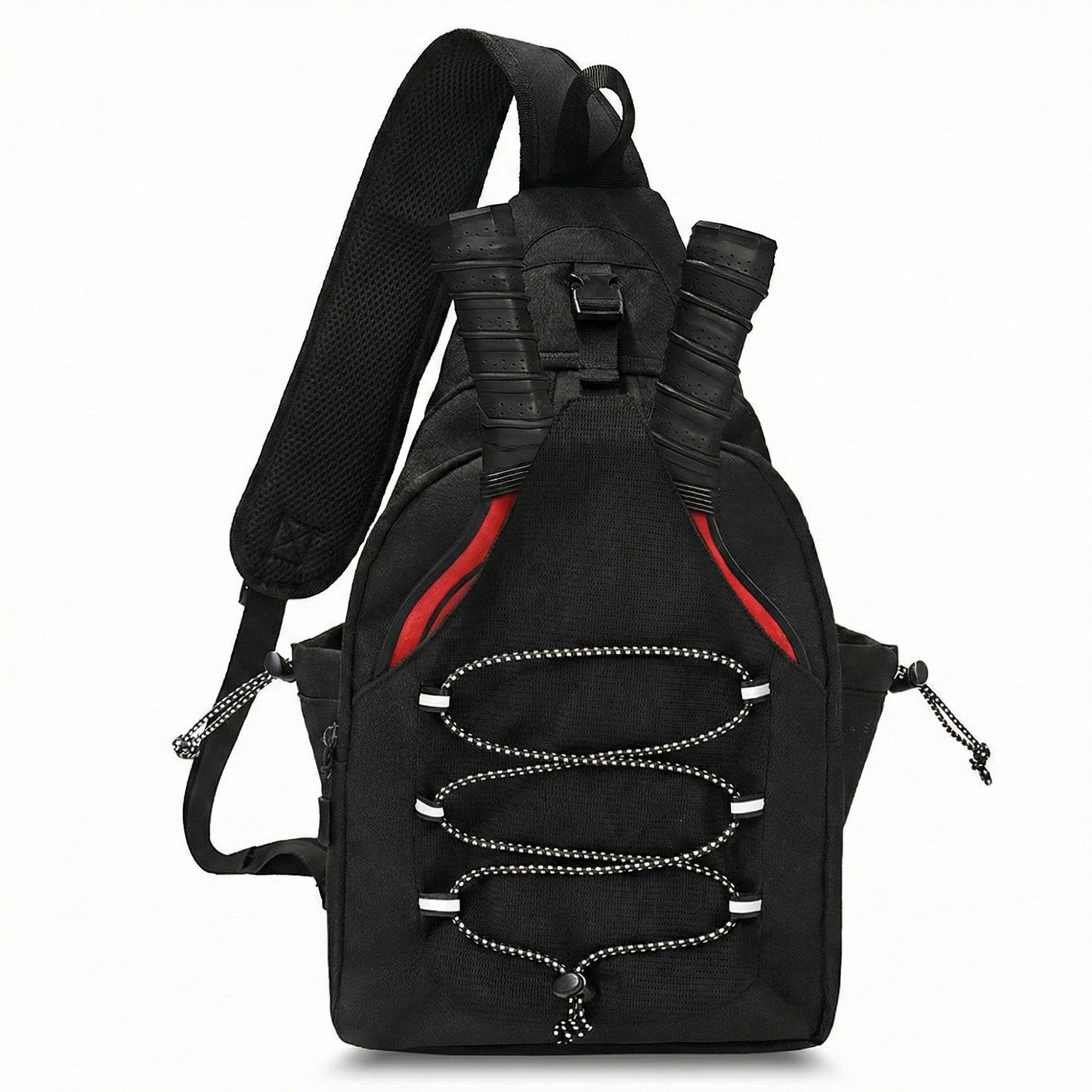 Pickleball Sling Backpack with Adjustable Shoulder Strap Paddle Holder