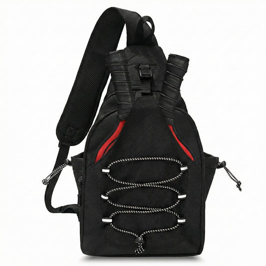 Pickleball Sling Backpack with Adjustable Shoulder Strap Paddle Holder