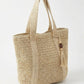 Crochet Tote Bag Structured Shape Dual Shoulder Straps Tassel Accent Detail