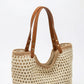 Crochet Tote Bag Open Knit Design Dual Shoulder Straps Slouchy Structured Shape
