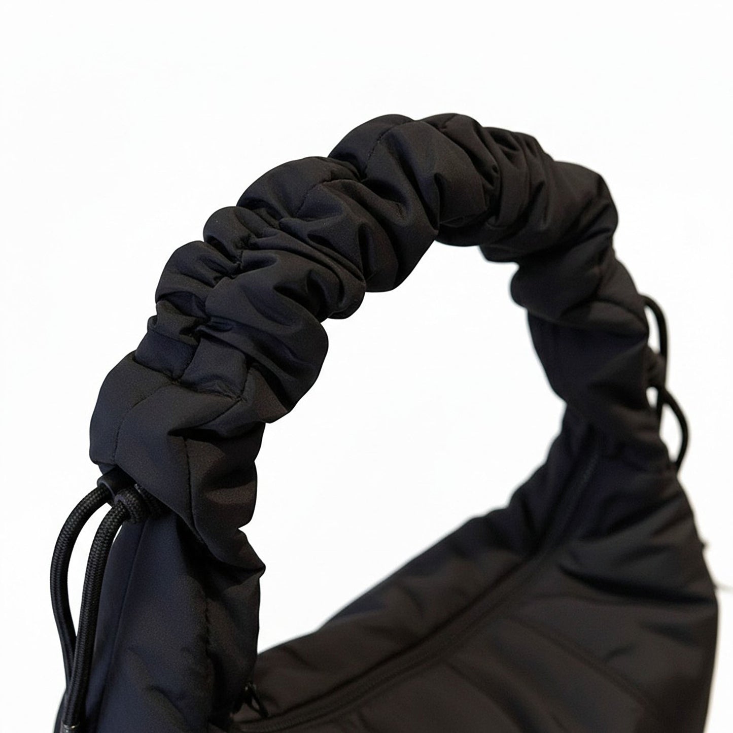 Ruched Padded Shoulder Bag with Adjustable Drawstring Straps