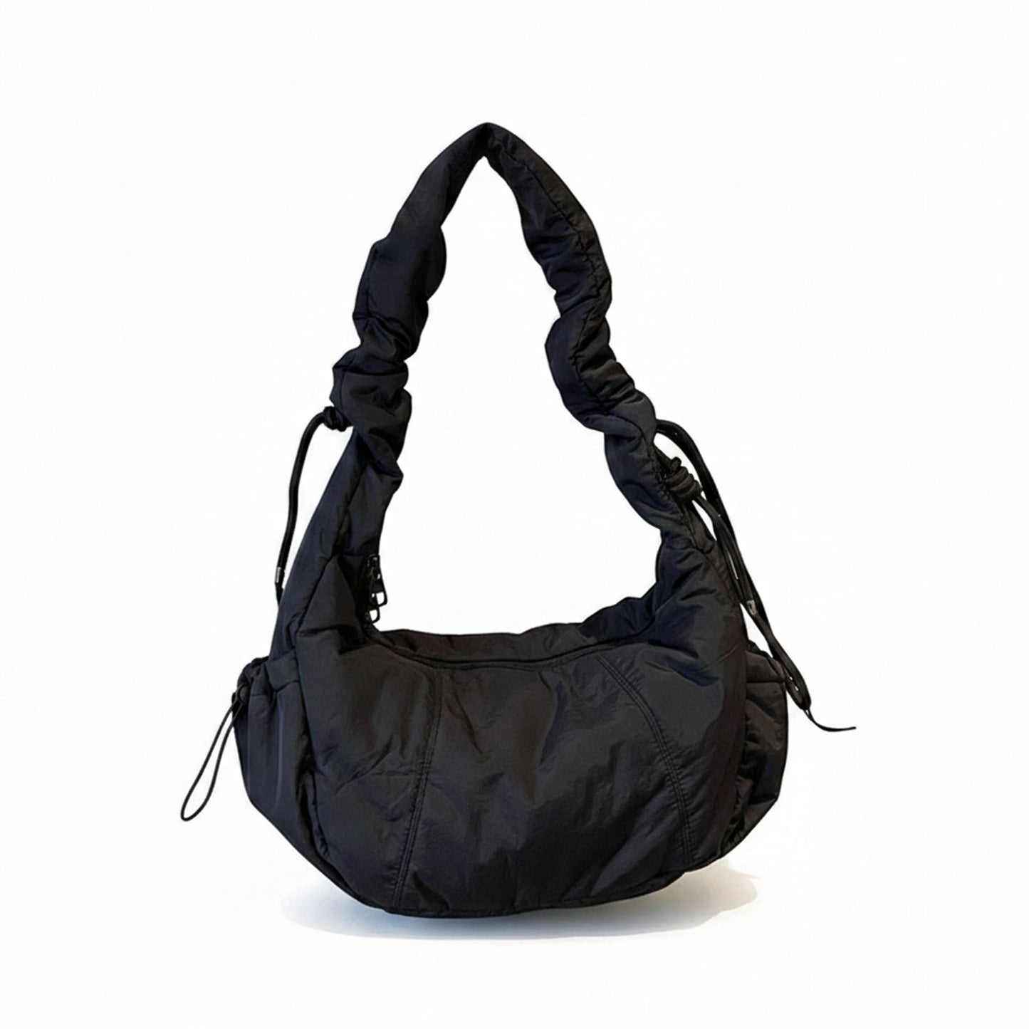 Ruched Padded Shoulder Bag with Adjustable Drawstring Straps