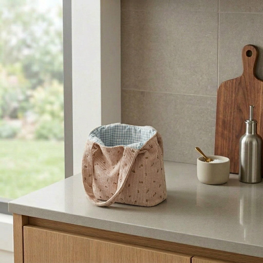 Floral Ribbed Knit Hobo Bag Soft Casual Tote Lightweight Everyday Shoulder Bag