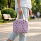 Checkered Zip Top Lunch Bag Insulated Small Tote with Handle Portable Food Carrier