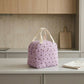 Checkered Zip Top Lunch Bag Insulated Small Tote with Handle Portable Food Carrier