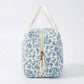 Floral Patchwork Zip Top Lunch Bag Small Travel Tote with Handle Lightweight Organizer