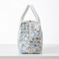Floral Patchwork Zip Top Lunch Bag Small Travel Tote with Handle Lightweight Organizer