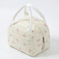 Floral Patchwork Zip Top Lunch Bag Small Travel Tote with Handle Lightweight Organizer