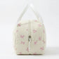 Floral Patchwork Zip Top Lunch Bag Small Travel Tote with Handle Lightweight Organizer