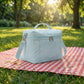 Oxford Fabric Crossbody Utility Bag with Double Zipper Closure and Adjustable Shoulder Strap