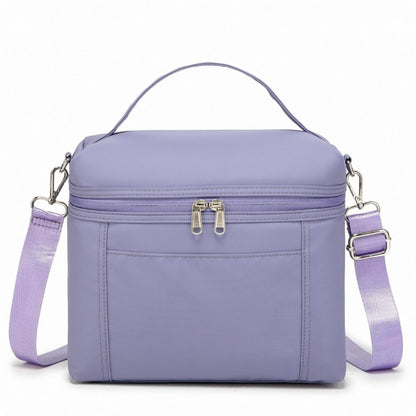 Oxford Fabric Crossbody Utility Bag with Double Zipper Closure and Adjustable Shoulder Strap