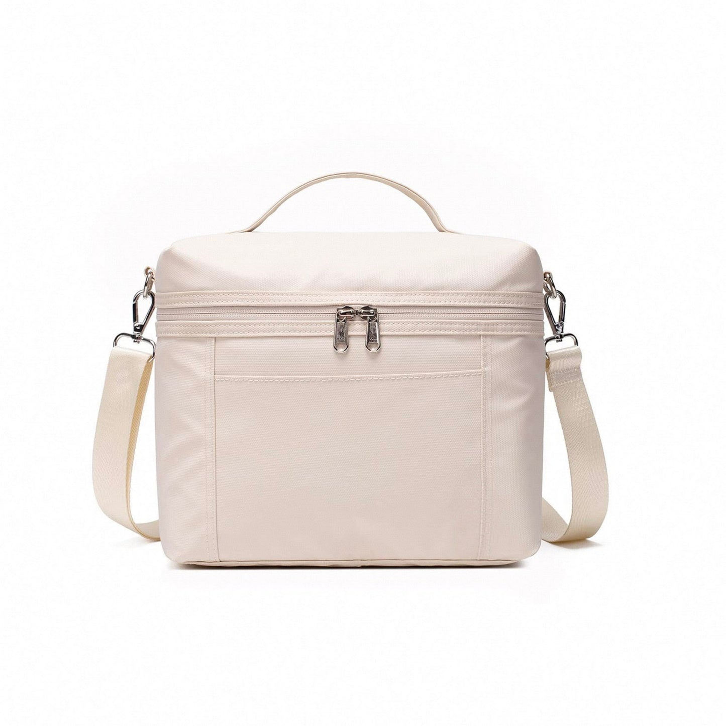 Oxford Fabric Crossbody Utility Bag with Double Zipper Closure and Adjustable Shoulder Strap