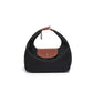 Nylon Mini Hobo Shoulder Bag with Snap Flap Closure and Compact Crescent Silhouette