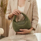 Nylon Mini Hobo Shoulder Bag with Snap Flap Closure and Compact Crescent Silhouette