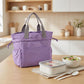 Reusable Lunch Bag with Drawstring Closure and Front Pocket Lightweight Thermal Food Tote