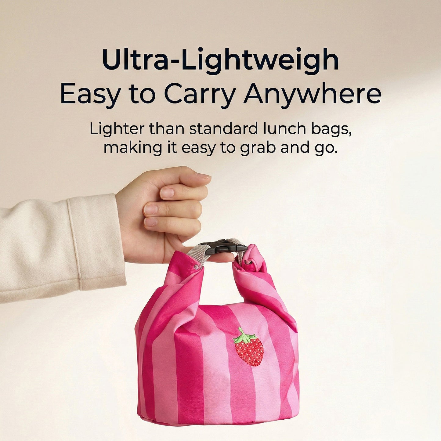 Insulated Lunch Bag with 12L Capacity Heart Print Reusable Thermal Food Tote with Zipper Closure