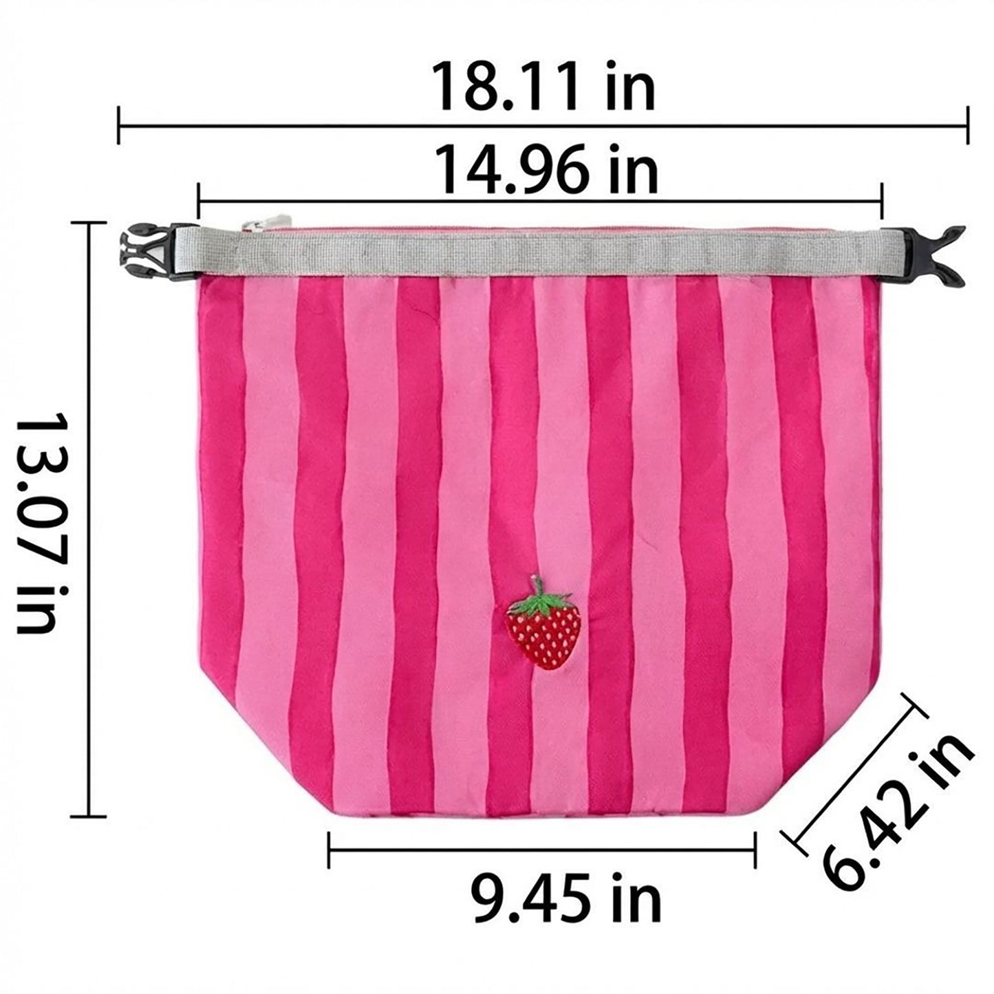 Insulated Lunch Bag with 12L Capacity Heart Print Reusable Thermal Food Tote with Zipper Closure