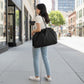 Nylon Drawstring Shoulder Tote Bag with Soft Slouchy Silhouette and Long Carry Straps