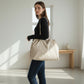 Nylon Drawstring Shoulder Tote Bag with Soft Slouchy Silhouette and Long Carry Straps