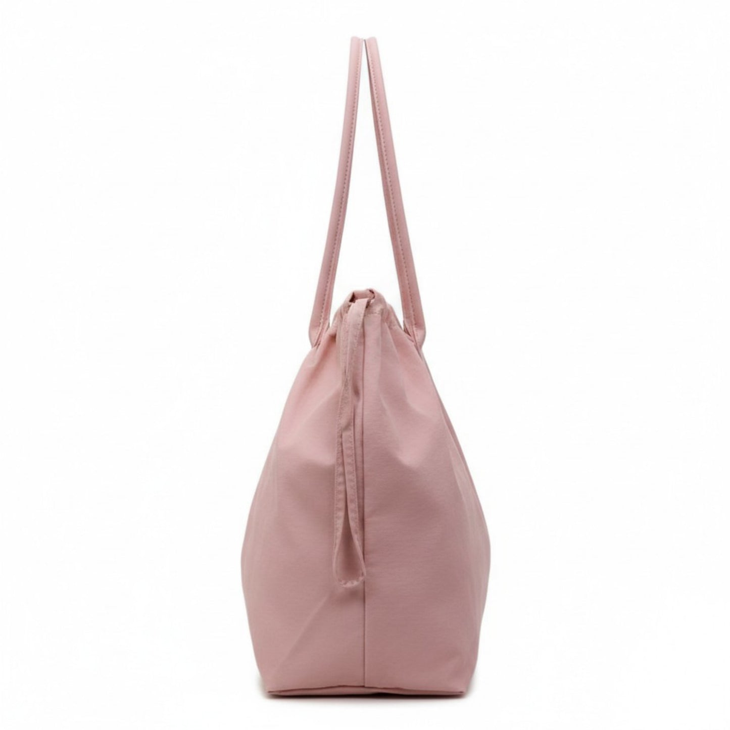 Nylon Drawstring Shoulder Tote Bag with Soft Slouchy Silhouette and Long Carry Straps
