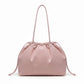Nylon Drawstring Shoulder Tote Bag with Soft Slouchy Silhouette and Long Carry Straps