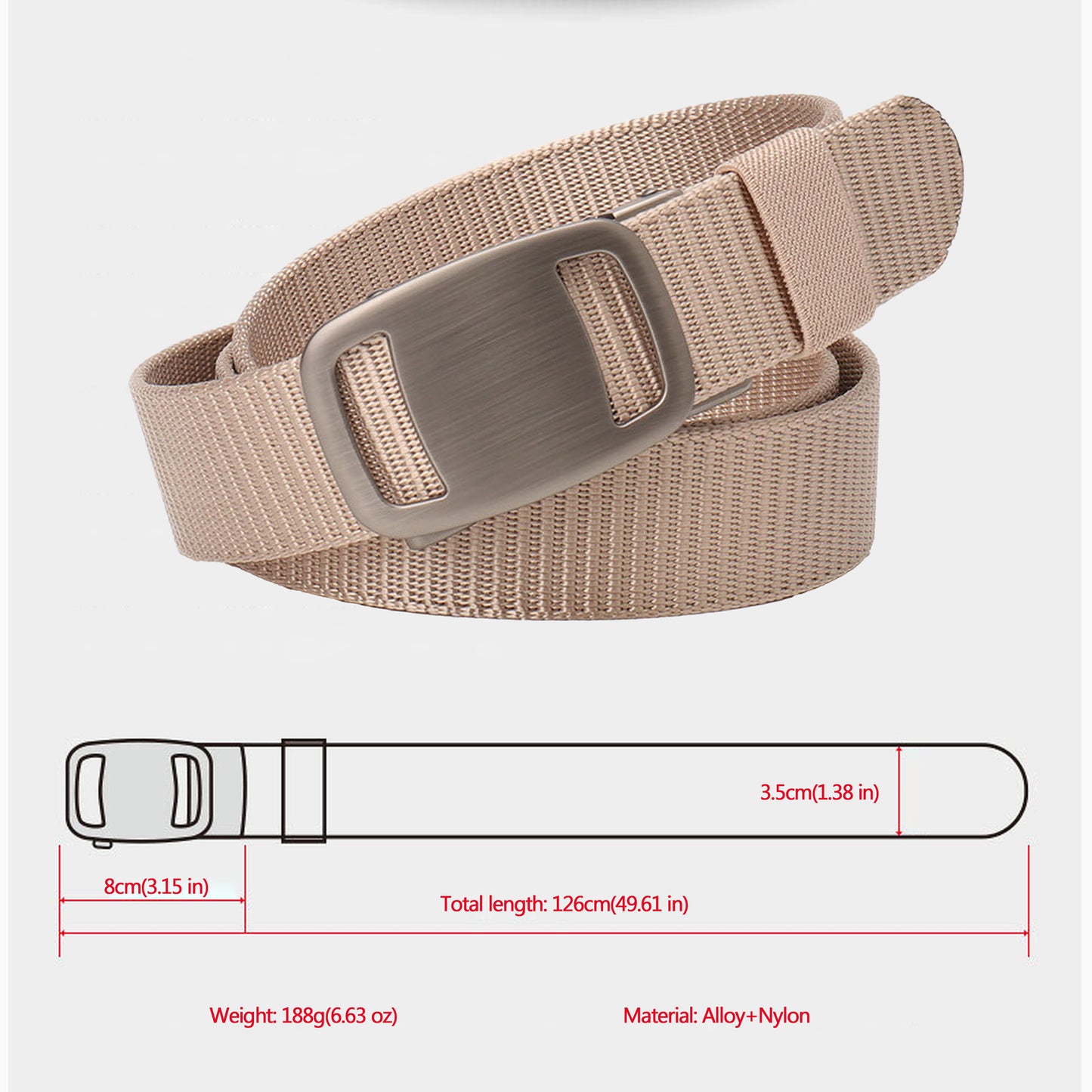 Nylon - Look Canvas Belt with Alloy Automatic Buckle