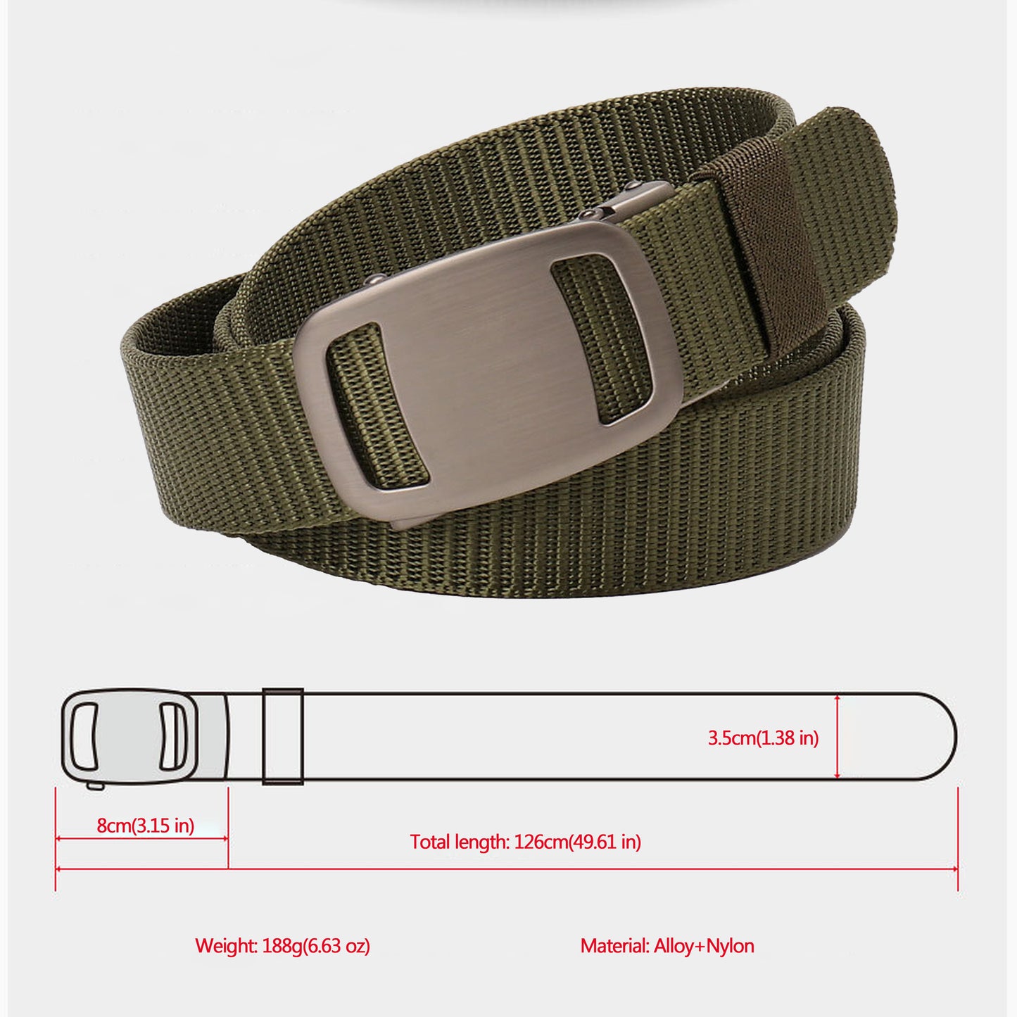 Nylon - Look Canvas Belt with Alloy Automatic Buckle
