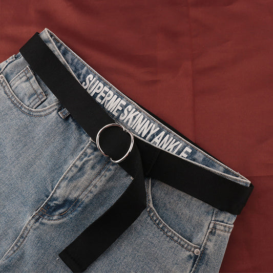 Elastic Waist Belt with Double O - Ring Buckle