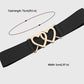 Elastic Waist Belt with Gold Heart Buckle