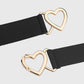 Elastic Waist Belt with Gold Heart Buckle