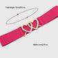 Elastic Waist Belt with Gold Heart Buckle