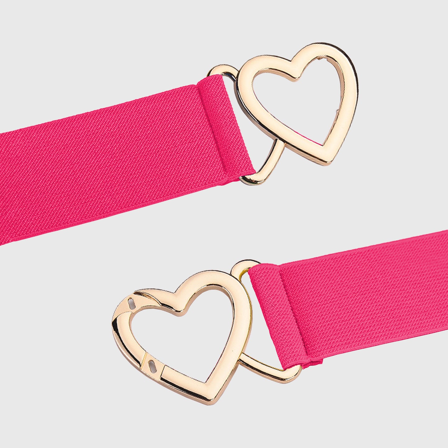 Elastic Waist Belt with Gold Heart Buckle
