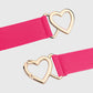 Elastic Waist Belt with Gold Heart Buckle