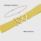 Elastic Waist Belt with Gold Heart Buckle