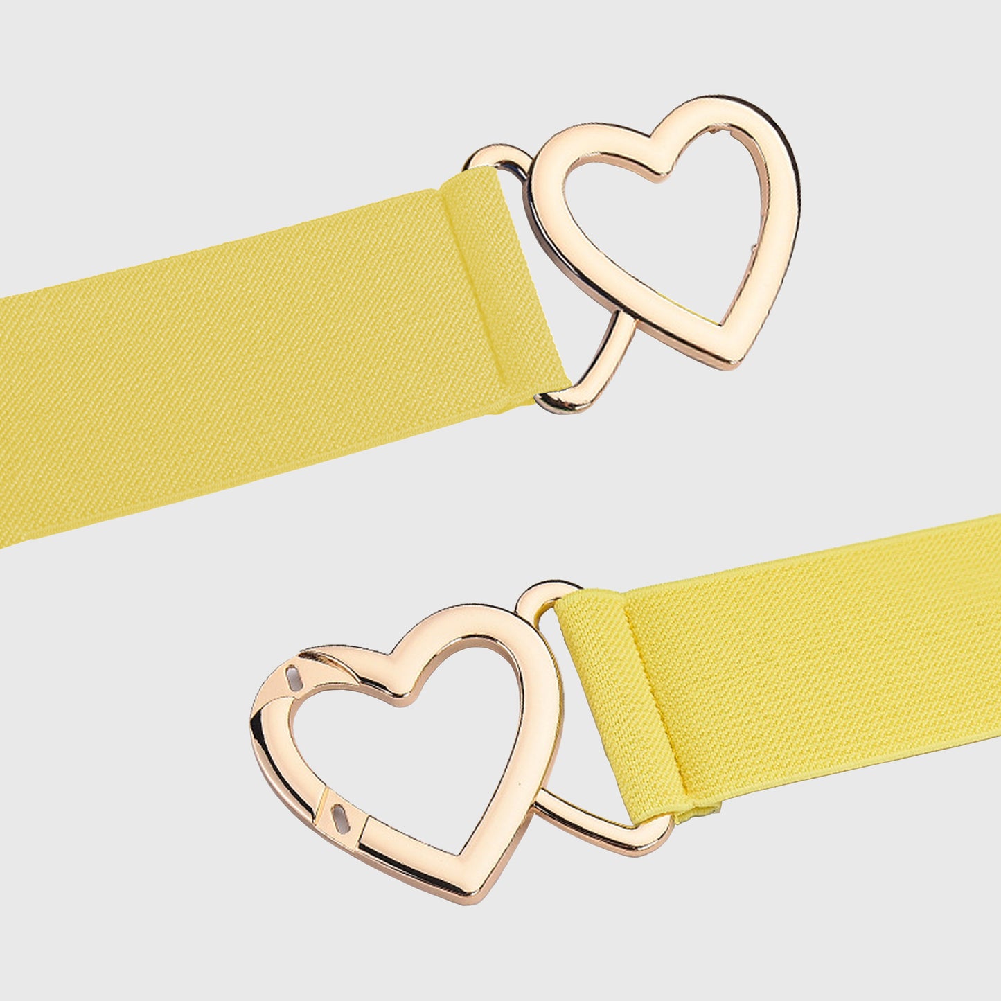 Elastic Waist Belt with Gold Heart Buckle