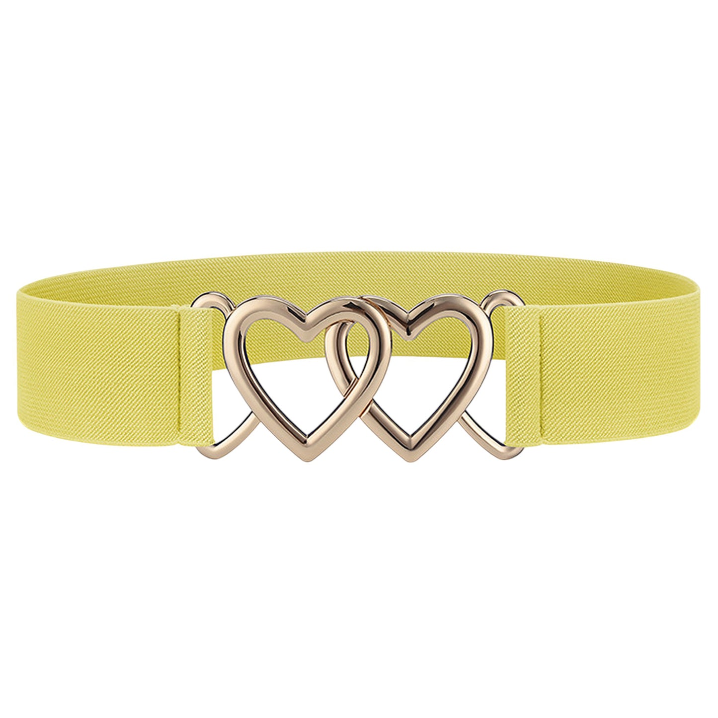 Elastic Waist Belt with Gold Heart Buckle