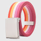 Colorful Striped Canvas Belt with Silver Buckle