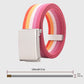 Colorful Striped Canvas Belt with Silver Buckle