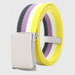 Colorful Striped Canvas Belt with Silver Buckle