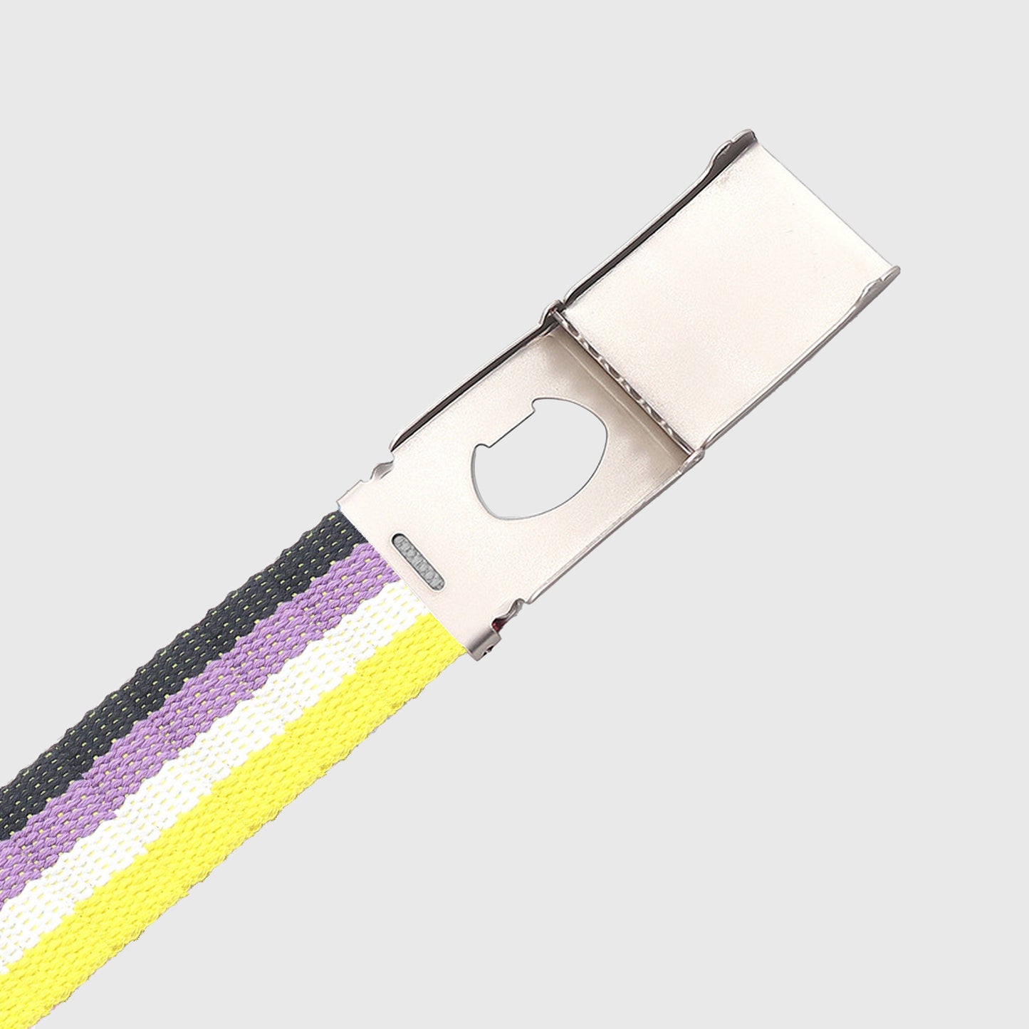 Colorful Striped Canvas Belt with Silver Buckle