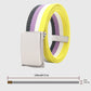 Colorful Striped Canvas Belt with Silver Buckle