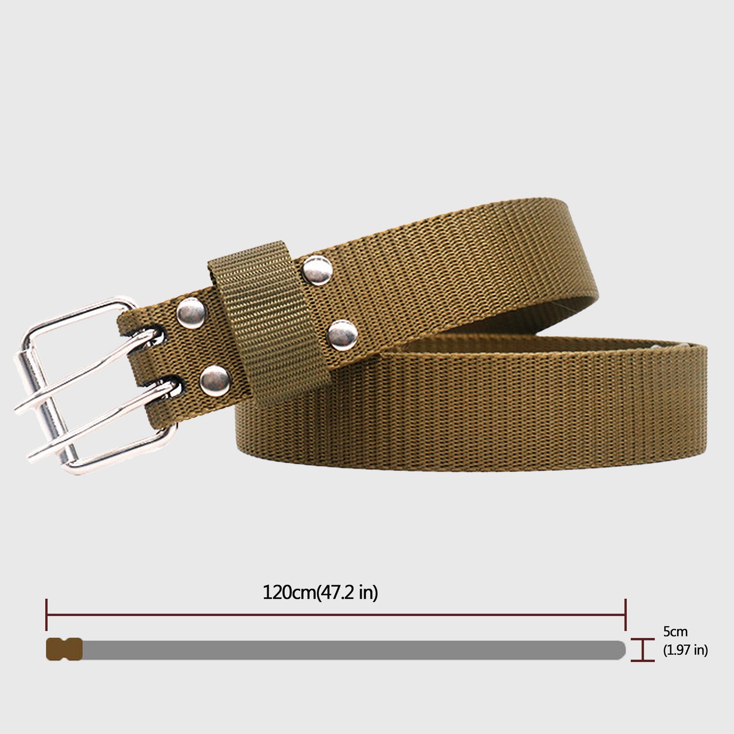 Nylon Web Belt with Silver Buckle
