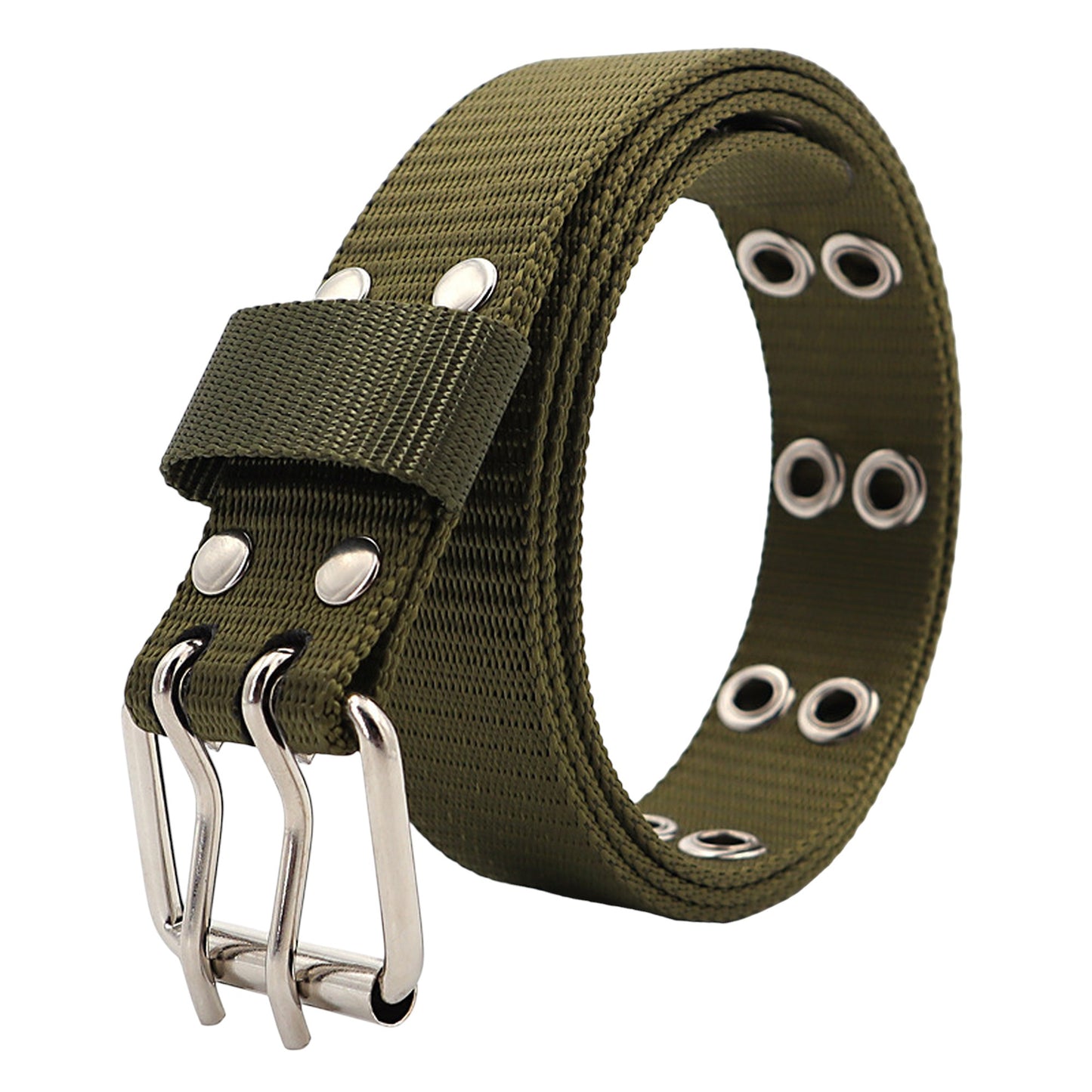 Nylon Web Belt with Silver Buckle