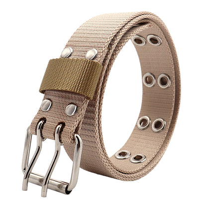 Nylon Web Belt with Silver Buckle