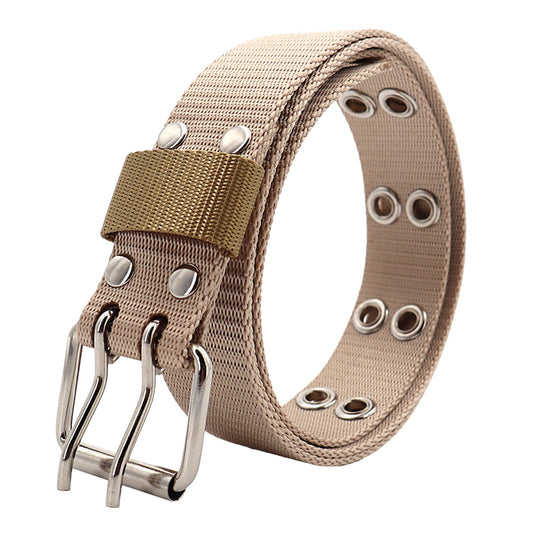 Nylon Web Belt with Silver Buckle