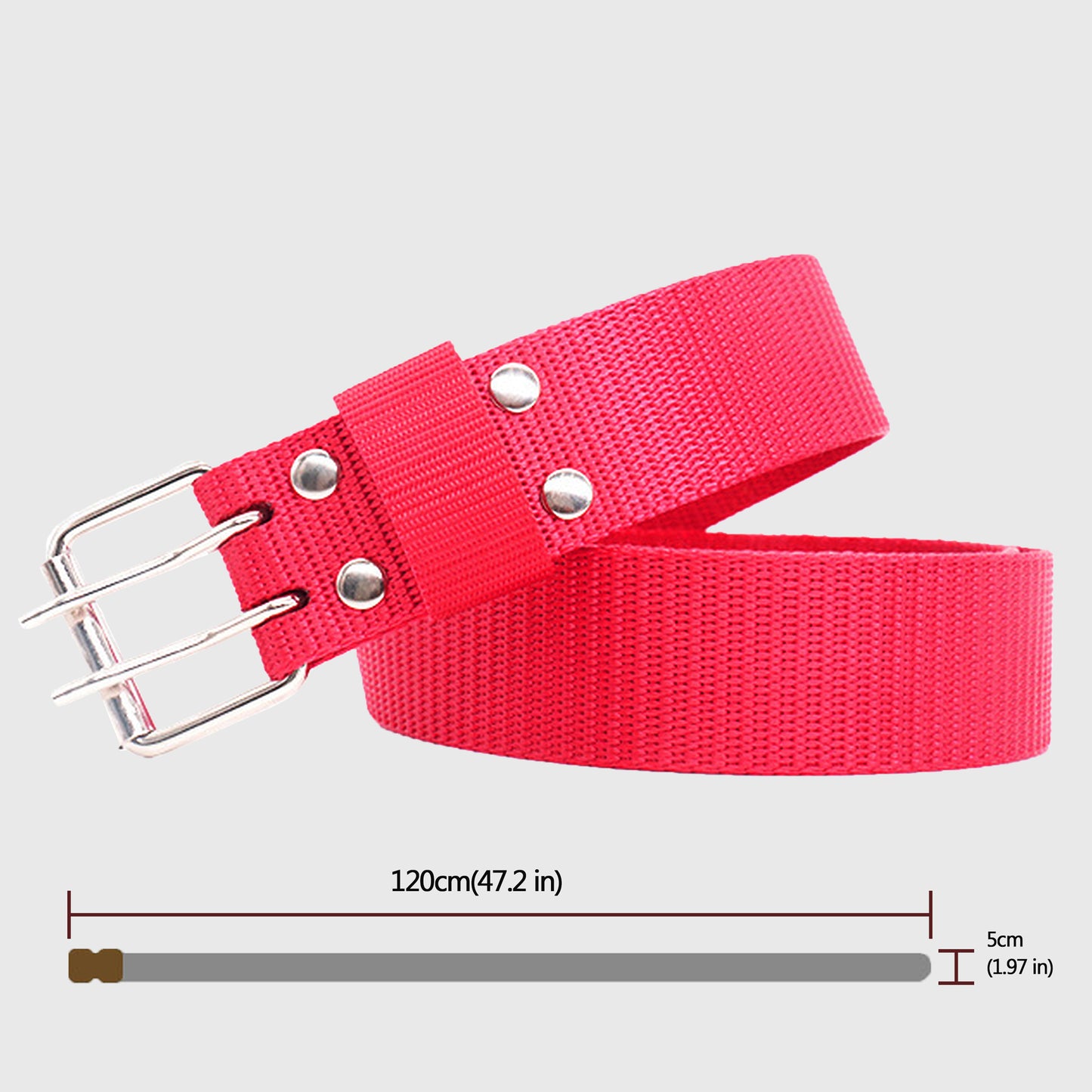 Nylon Web Belt with Silver Buckle