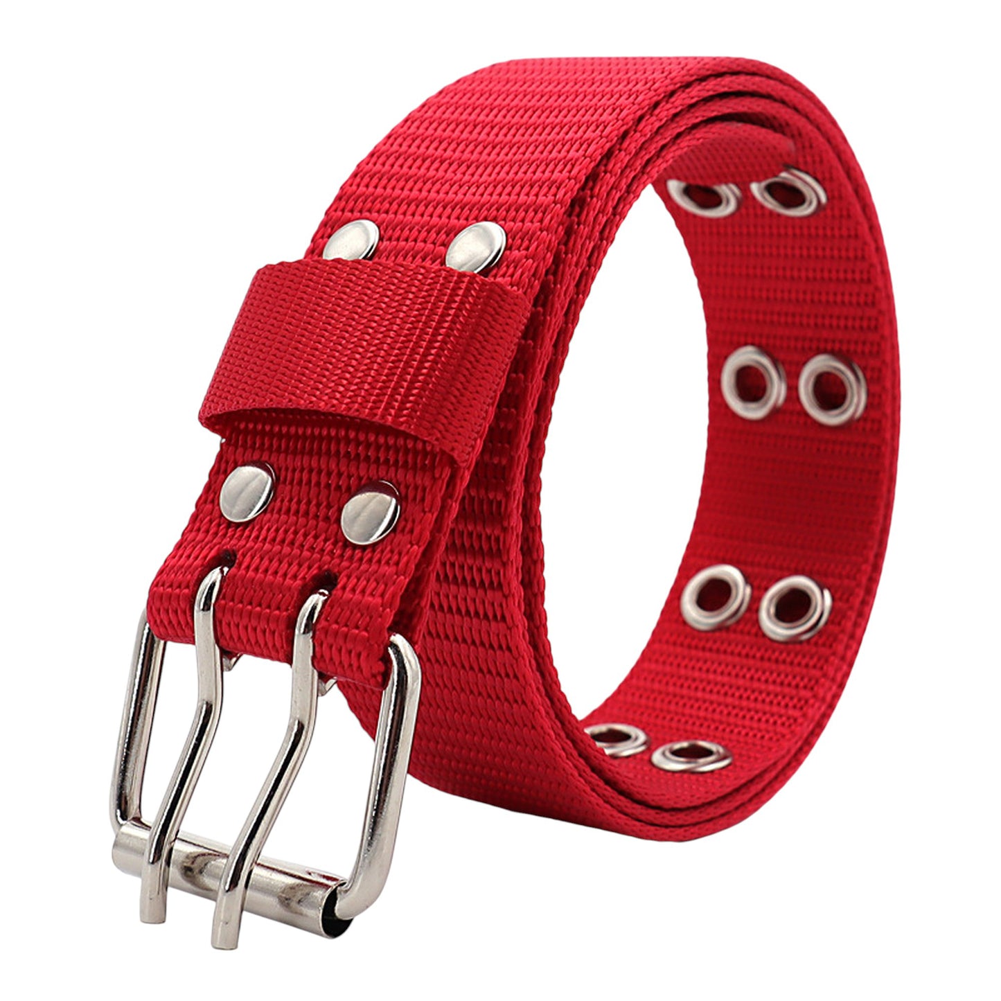 Nylon Web Belt with Silver Buckle