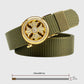 Nylon Belt with Rhinestone - Embellished Gold Buckle