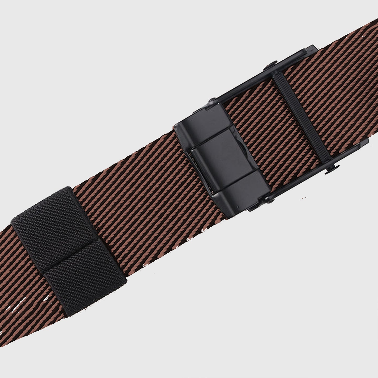 Striped Nylon Belt with Textured Buckle