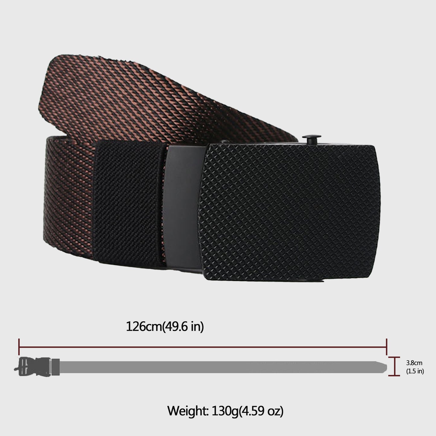Striped Nylon Belt with Textured Buckle